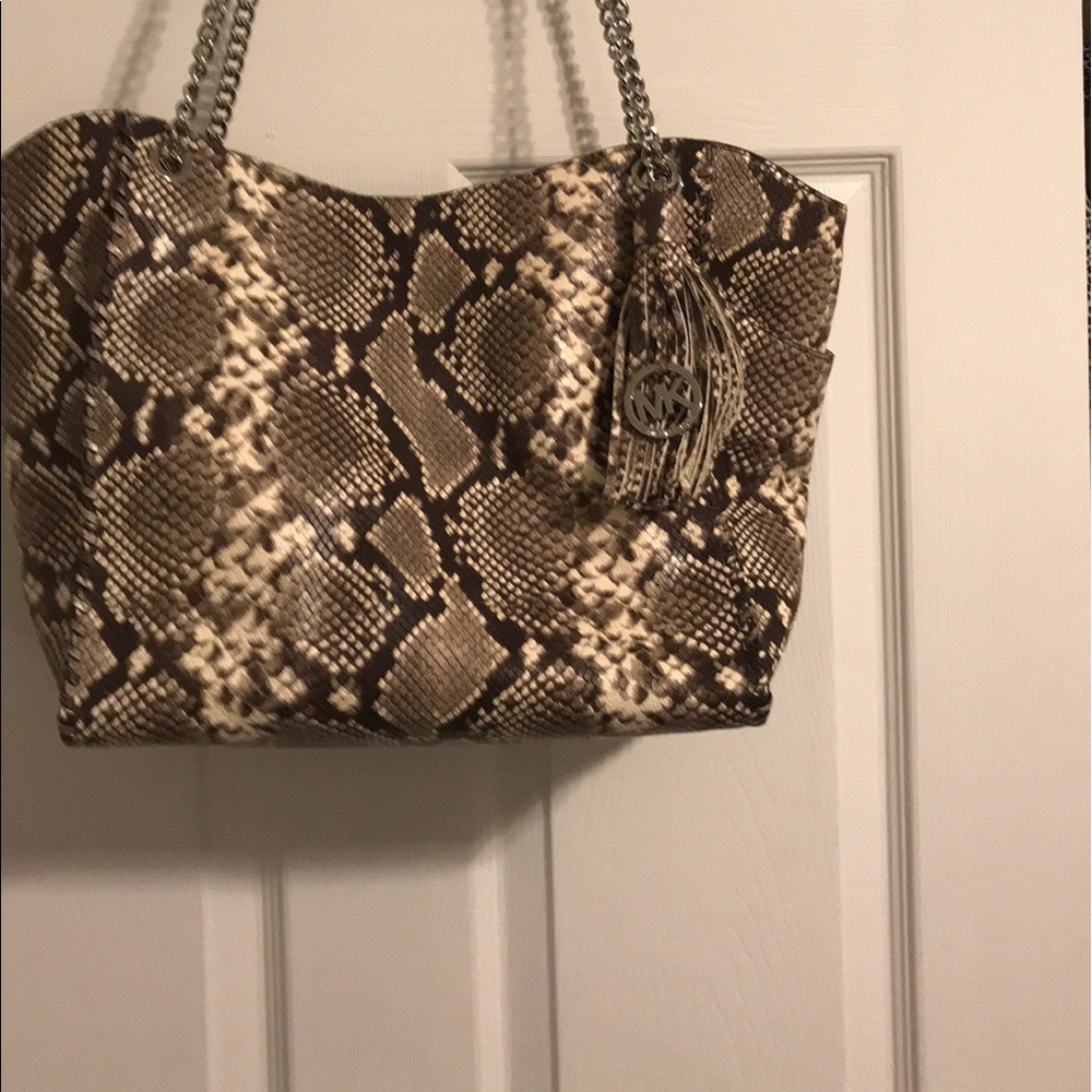 Exquisite Michael Kors snake skin tote